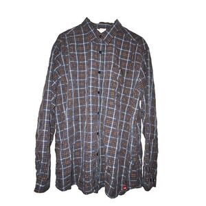 North Face Button Up Shirt Mens Sz XL Plaid Long Sleeve Modal Blend Outdoor Work